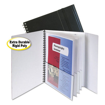 C-Line® Eight-pocket Portfolio With Security Flap, Polypropylene, 8.5 X 11, Black-white freeshipping - TVN Wholesale